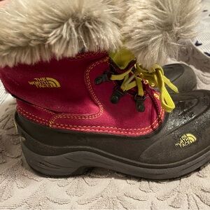 The North Face Girls Pink and Black Winter Boots